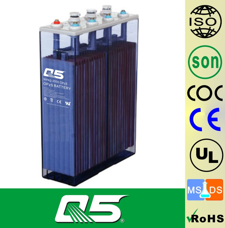 2V2500AH OPzS Battery, Flooded Lead Acid battery that Tubular Plate UPS EPS Deep Cycle Solar Power Battery VRLA Battery 5 Years Warranty, >20 years Life
